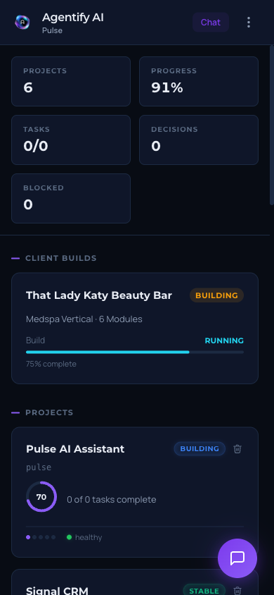 Pulse mobile Dashboard