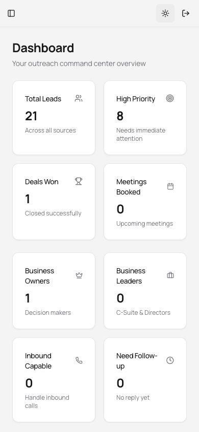 Signal CRM mobile Light Mode