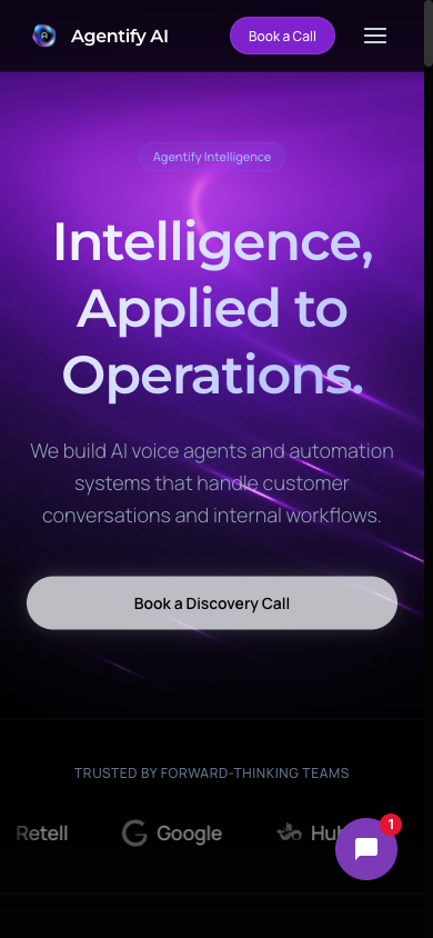 Website mobile Homepage